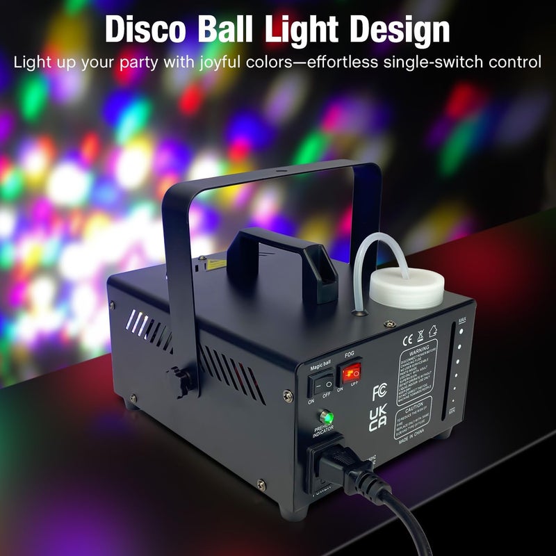 JIYUZEST Fog Machine with Remote, Indoor Smoke Machine for Halloween & Parties, 600W 2000CFM, 13 Color LED Lights & Timer for DJ Stage, Wedding, Photography - Image 5